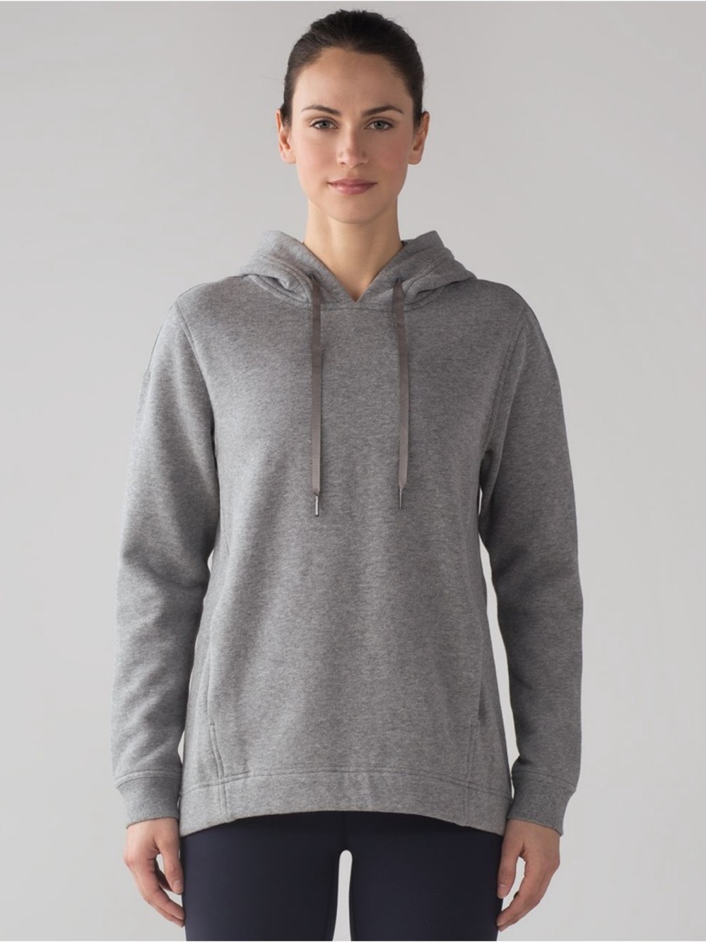 Lululemon Wind Down Pullover Hoodie Gray Cotton Fleece Minimalist Women’s 10